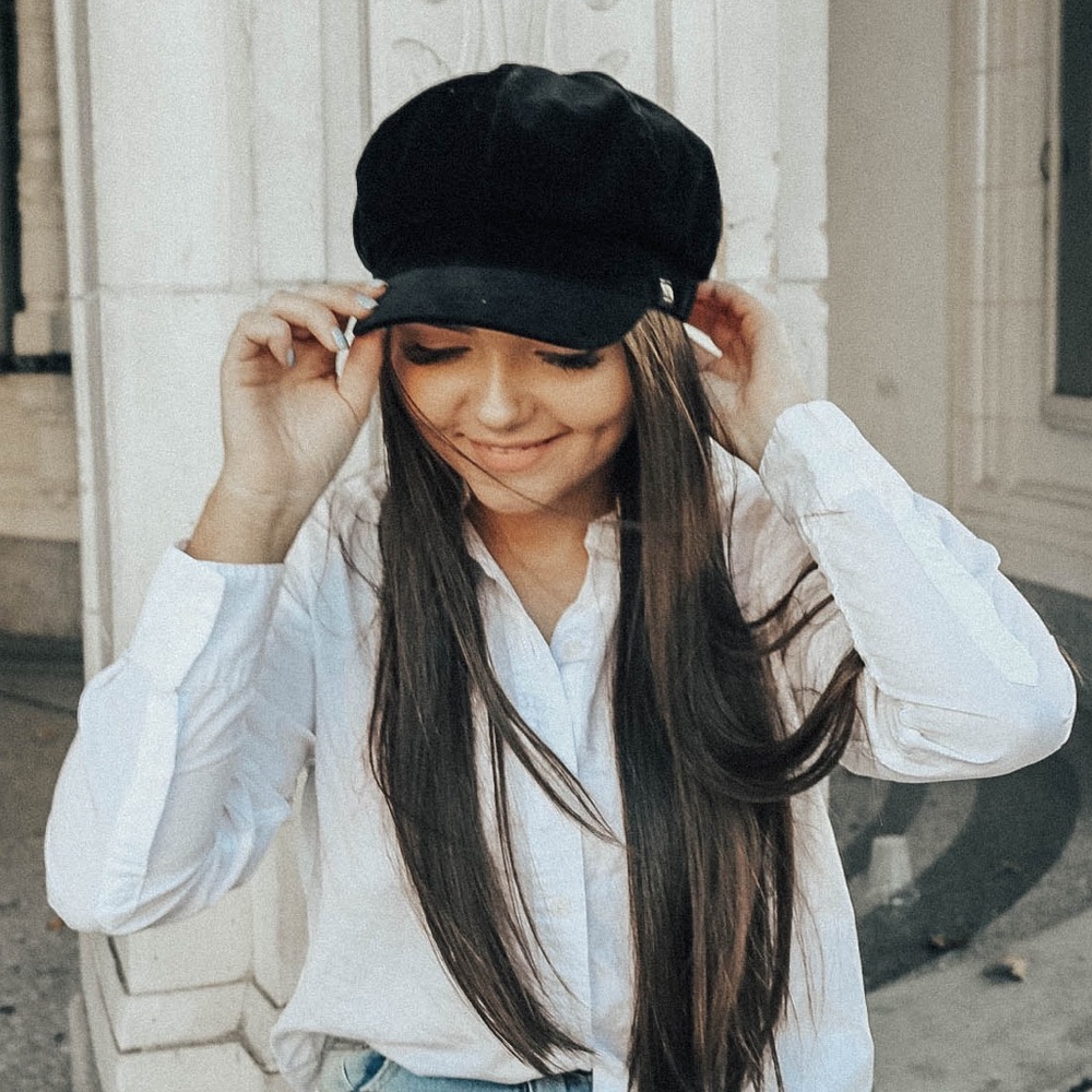 Black Baker Boy Hat